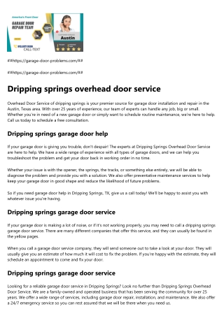 Dripping springs garage door service