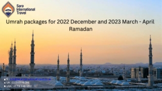 Umrah packages for 2022 December and 2023 March - April , Ramadan