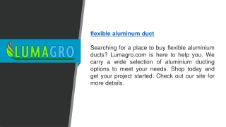 Flexible Aluminum Duct   Lumagro.com