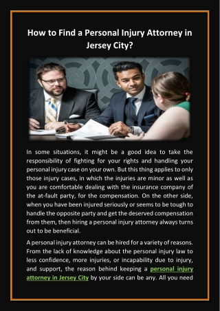 How to Find a Personal Injury Attorney in Jersey City?