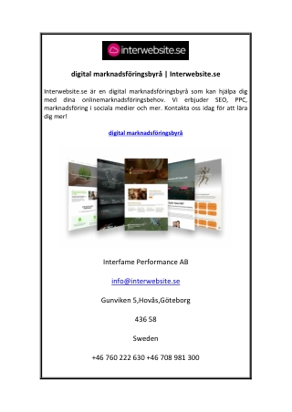 digital marknadsföringsbyrå  Interwebsite.se