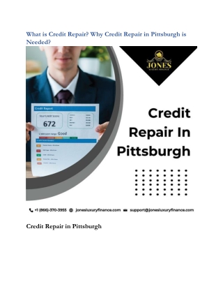 What is Credit Repair Why Credit Repair in Pittsburgh is Needed