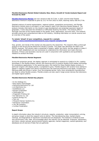 Flexible Electronics Market