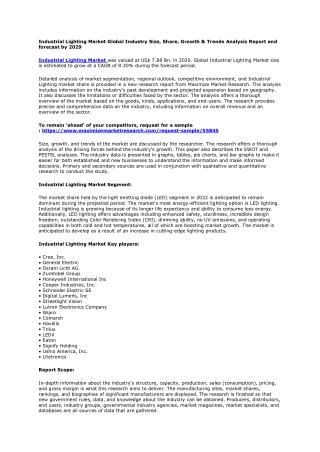 Global Industrial Lighting Market