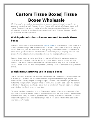 Custom Tissue Boxes wholesale