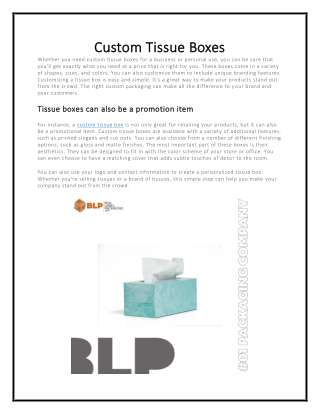 Custom Tissue Boxes