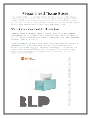 Personalized Tissue Boxes