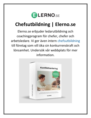 Chefsutbildning  Elerno.se