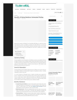 Benefits of Using Salesforce Automated Testing