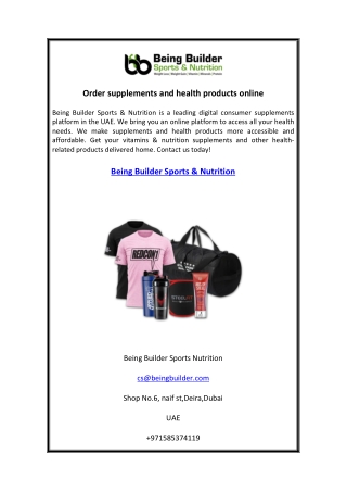 Order supplements and health products online