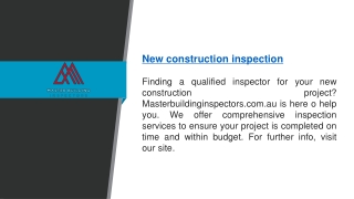 New Construction Inspection   Masterbuildinginspectors.com.au