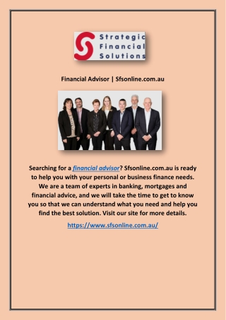 Financial Advisor | Sfsonline.com.au