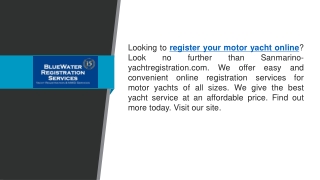 Register Your Motor Yacht Online   Sanmarino-yachtregistration.com