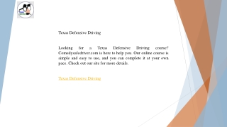 Texas Defensive Driving  Comedysafedriver.com