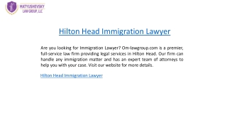 Hilton Head Immigration Lawyer  Om-lawgroup.com