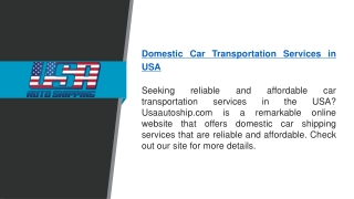 Domestic Car Transportation Services In Usa   Usaautoship.com