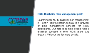 Ndis Disability Plan Management Perth   Halefoundation.com.au