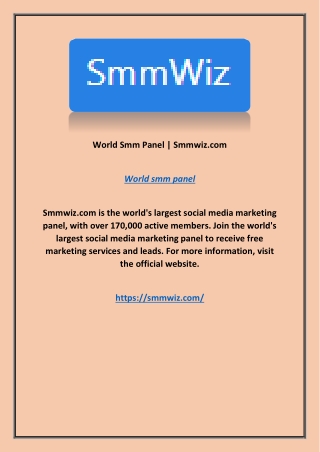 World Smm Panel | Smmwiz.com