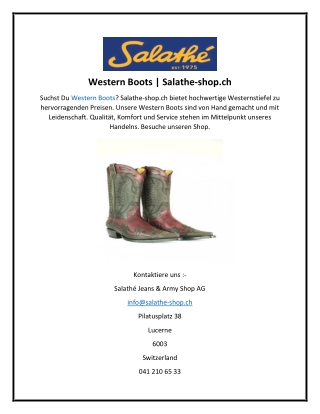 Western Boots  Salathe-shop.ch