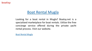 Boat Rental Mugla  Boatsy.net