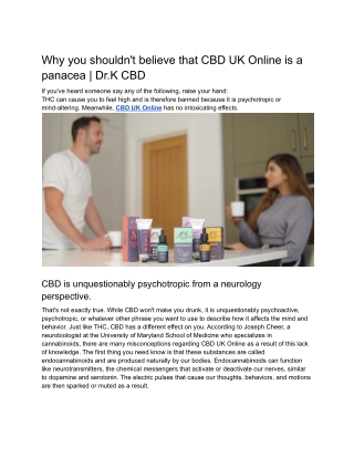 Why you shouldn't believe that CBD UK Online is a panacea _ Dr.K CBD