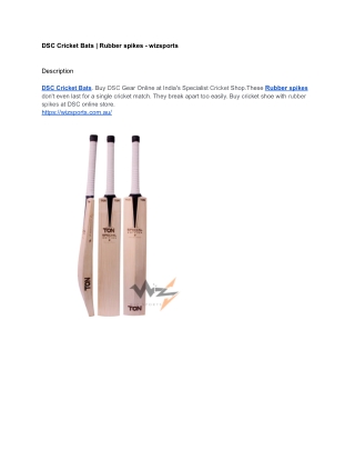 DSC Cricket Bats _ Rubber spikes - wizsports