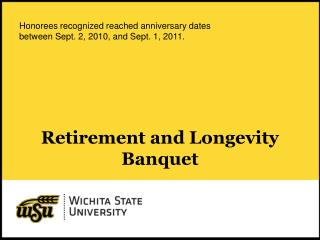 Retirement and Longevity Banquet