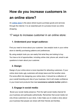 How do you increase customers in an online store