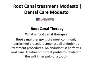  Root Canal treatment Modesto  Dental Care Modesto 
