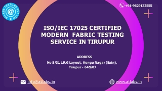 Top Cloth Testing Laboratory in Tiruppur