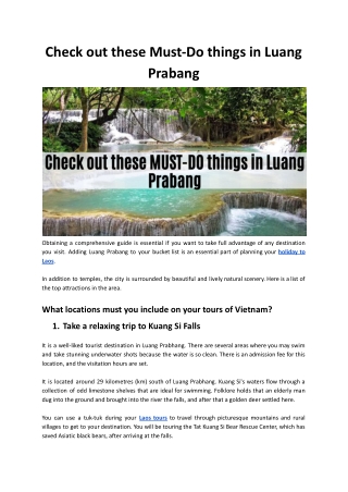 Check out these MUST-DO things in Luang Prabang