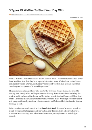 5 Types Of Waffles To Start Your Day With