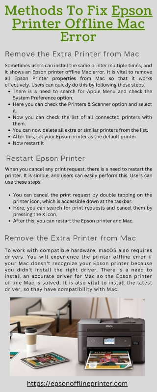 Epson Printer Offline Mac : Simple way to solve