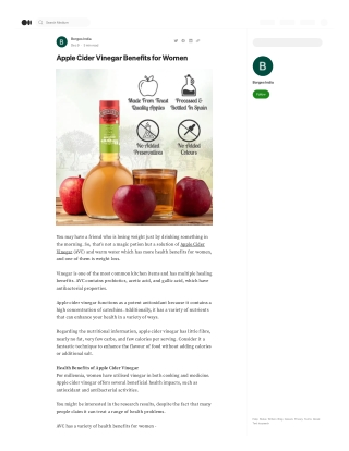 Apple Cider Vinegar Benefits for Women