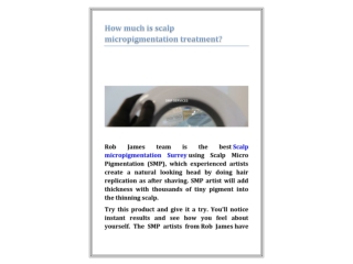 How much is scalp micropigmentation treatment