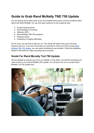 Guide to Grab Rand McNally TND 750 Update