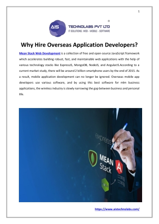 Why Hire Overseas Application Developers