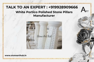 White Portico Polished Stone Pillars Manufacturer - Call Now 9928909666