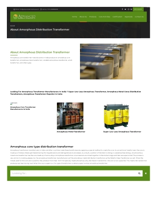 Amorphous Distribution Transformer