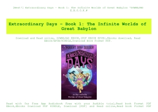 [Best!] Extraordinary Days - Book 1 The Infinite Worlds of Great Babylon ^DOWNLOAD E.B.O.O.K.#