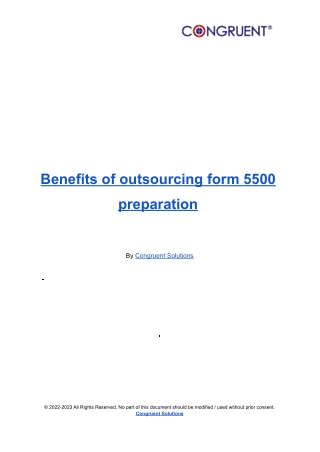 Benefits of Outsourcing Form 5500 preparation