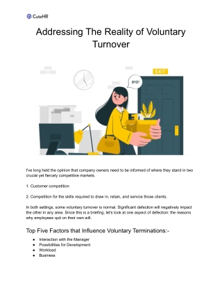 Addressing The Reality of Voluntary Turnover