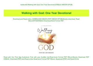 textbook$ Walking with God One Year Devotional [KINDLE EBOOK EPUB]