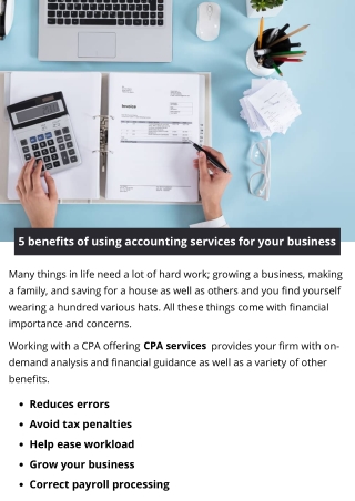 5 benefits of using accounting services for your business