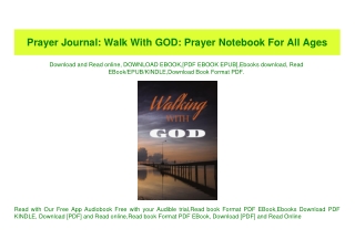(READ)^ Prayer Journal Walk With GOD Prayer Notebook For All Ages Read Online
