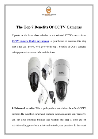 CCTV Camera Dealer in Gurgaon Call-8467096239