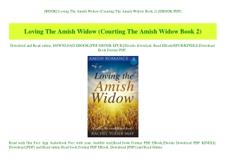 [BOOK] Loving The Amish Widow (Courting The Amish Widow Book 2) [EBOOK PDF]