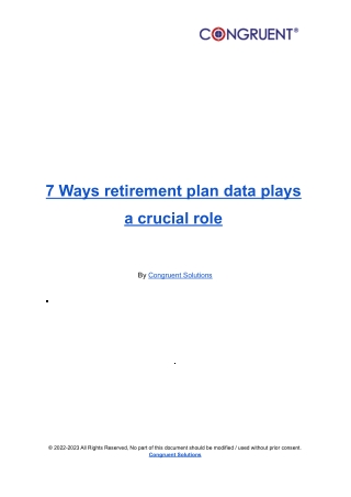 7 Ways Retirement Plan Data Plays a Crucial Role