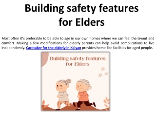 Building Age-Related Safety Features