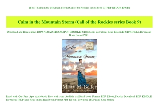 [Best!] Calm in the Mountain Storm (Call of the Rockies series Book 9) [PDF EBOOK EPUB]